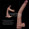 Lovetoy 16" Dual Layered King Sized Cock - Black