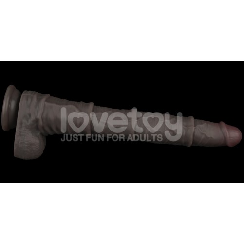 Lovetoy 16" Dual Layered King Sized Cock - Black