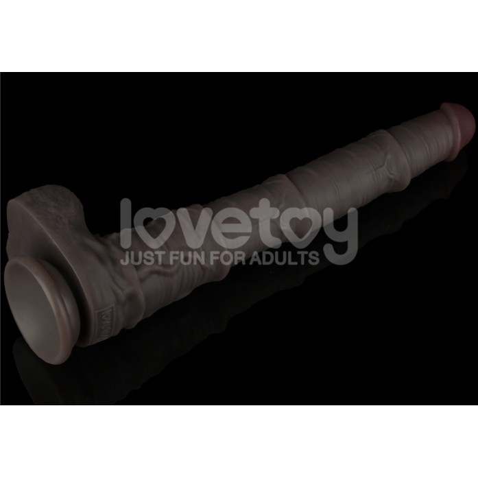 Lovetoy 16" Dual Layered King Sized Cock - Black