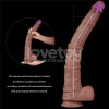 Lovetoy 16" Dual Layered King Sized Cock - Black