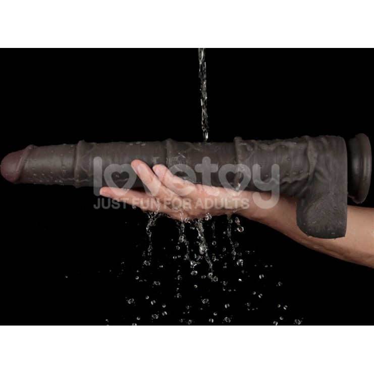 Lovetoy 16" Dual Layered King Sized Cock - Black