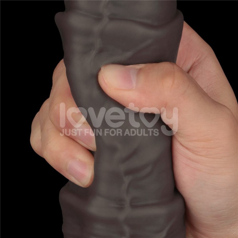 Lovetoy 16" Dual Layered King Sized Cock - Black