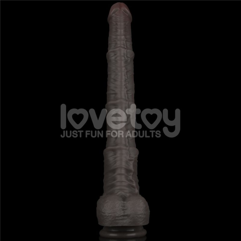 Lovetoy 16" Dual Layered King Sized Cock - Black