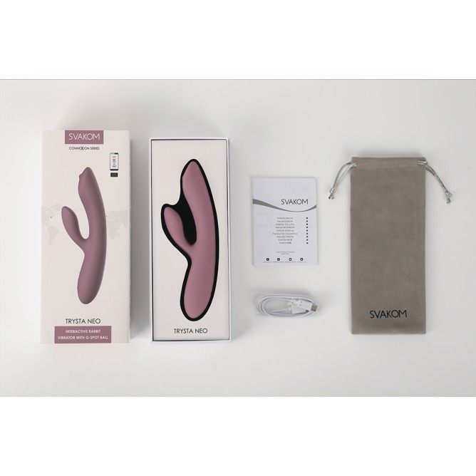 SVAKOM Trysta Neo Interactive Rabbit Vibrator - Romantic Rose