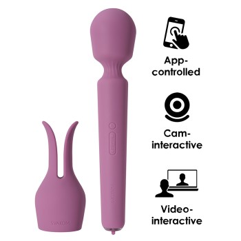 SVAKOM Emma Neo 2 Interactive Wand Vibrator - Romantic Rose