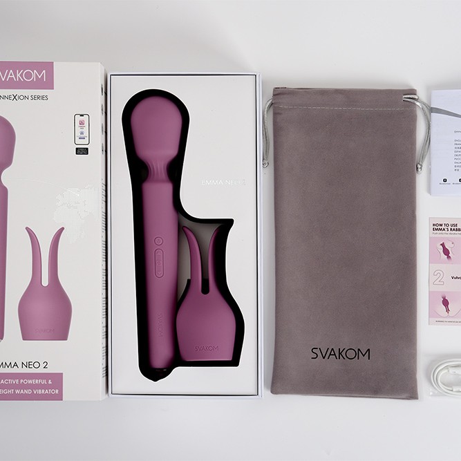 SVAKOM Emma Neo 2 Interactive Wand Vibrator - Romantic Rose