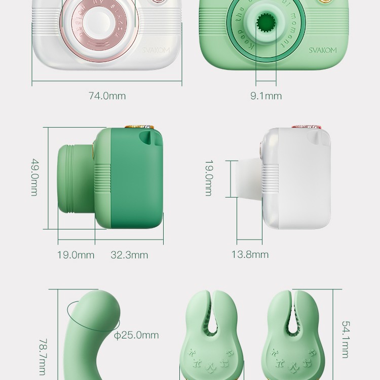 SVAKOM Miss Alberta Camera APP Suction Massager w Nipple Clips - White