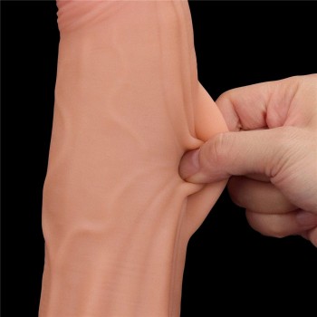 Lovetoy 12" Sliding Skin Dildo - Flesh