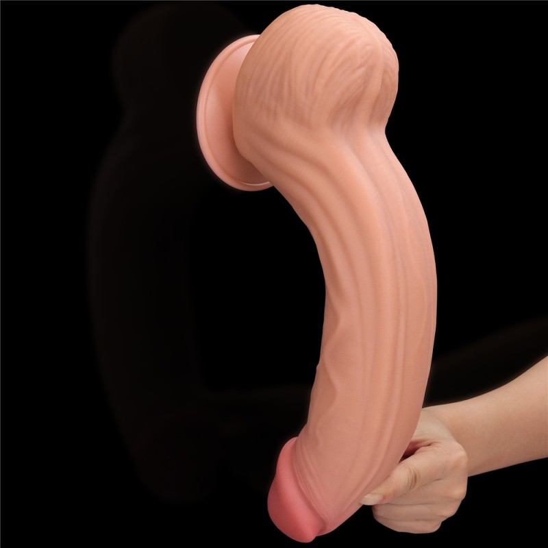 Lovetoy 12" Sliding Skin Dildo - Flesh