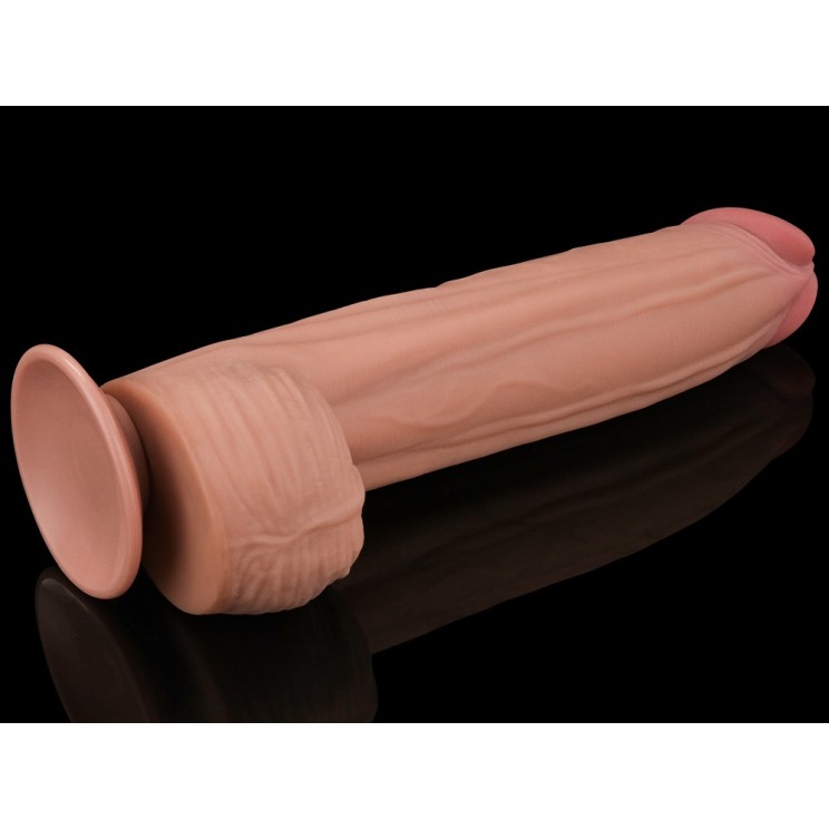Lovetoy 12" Sliding Skin Dildo - Flesh