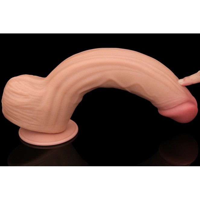 Lovetoy 12" Sliding Skin Dildo - Flesh