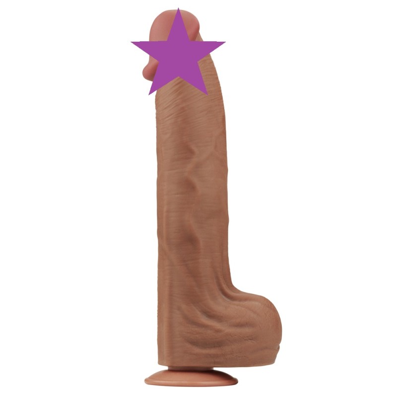 Lovetoy 14" Sliding Skin Dildo - Flesh