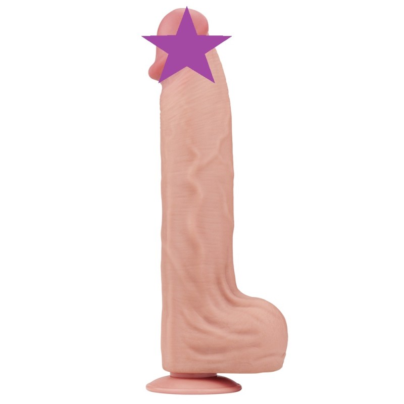 Lovetoy 14" Sliding Skin Dildo - Flesh