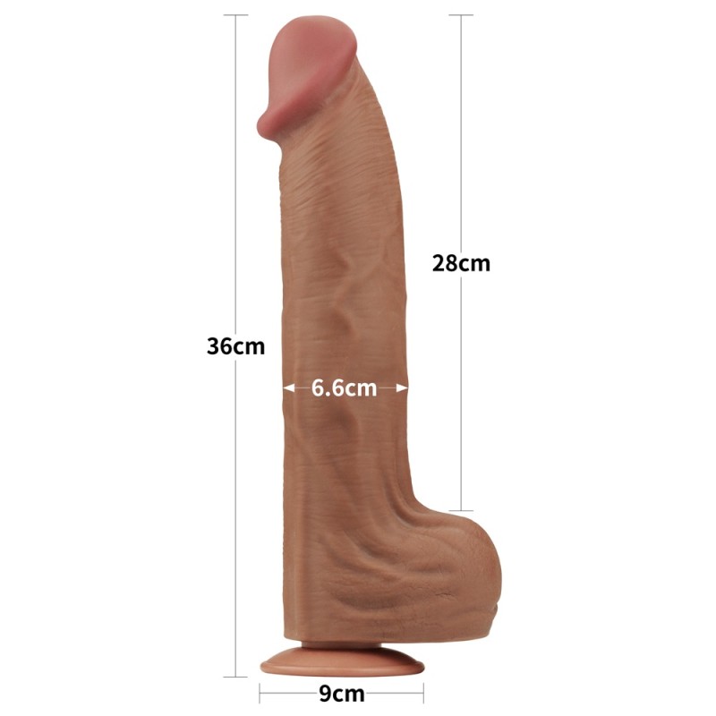 Lovetoy 14" Sliding Skin Dildo - Flesh