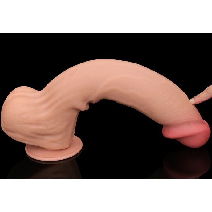Lovetoy 14" Sliding Skin Dildo - Flesh
