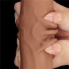 Lovetoy 11.5" Sliding Skin Dildo - Brown