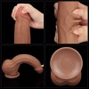 Lovetoy 11.5" Sliding Skin Dildo - Brown