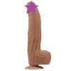 Lovetoy 12" Sliding Skin Dildo - Brown