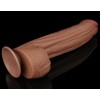 Lovetoy 12" Sliding Skin Dildo - Brown