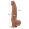 Lovetoy 12" Sliding Skin Dildo - Brown