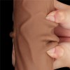 Lovetoy 12" Sliding Skin Dildo - Brown