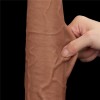 Lovetoy 13.5" Sliding Skin Dildo - Brown