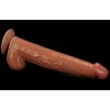Lovetoy 13.5" Sliding Skin Dildo - Brown