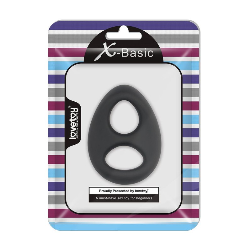 Lovetoy Ultra Soft Double Cock Ring - Black