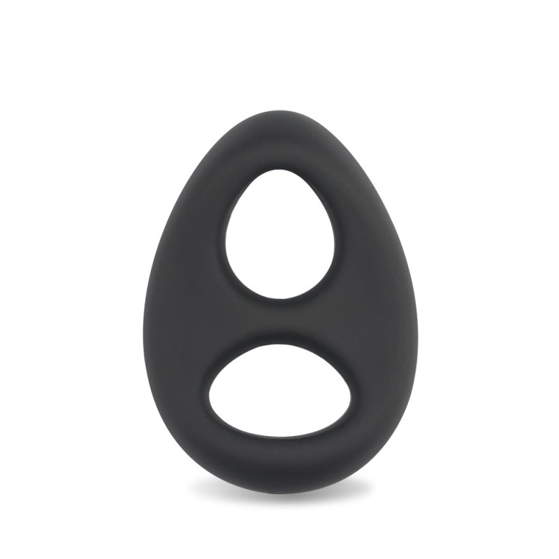 Lovetoy Ultra Soft Double Cock Ring - Black
