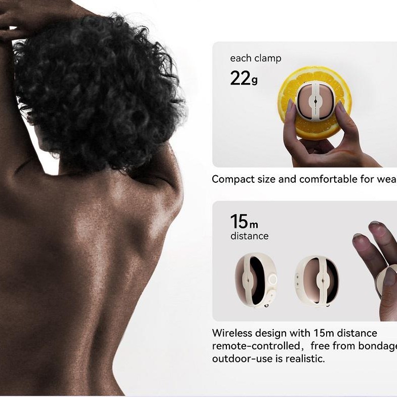 Qingnan Wireless Vibro Nipple Clamps #3 - Beige