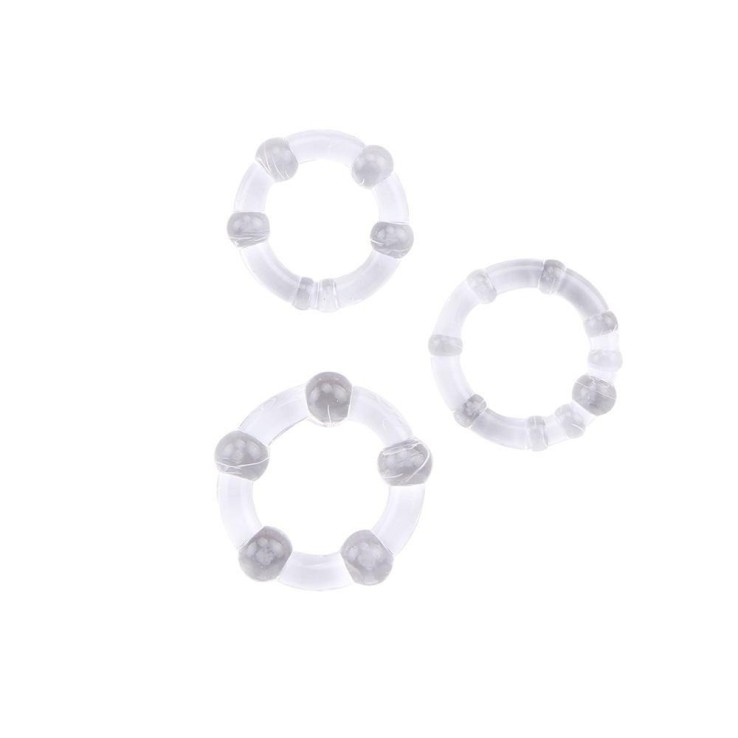 Chisa Beaded Cock Rings - Black