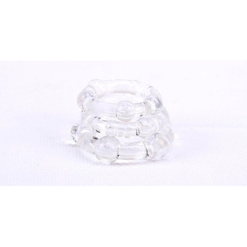 Chisa Beaded Cock Rings - Black