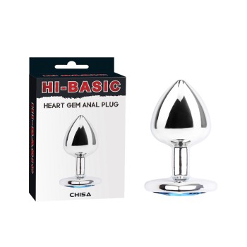 Chisa Heart Gem Metal Plug - Silver