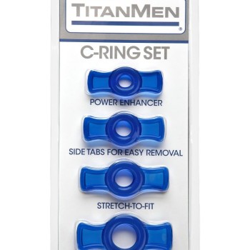Doc Johnson TitanMen Cock Ring Set - Blue
