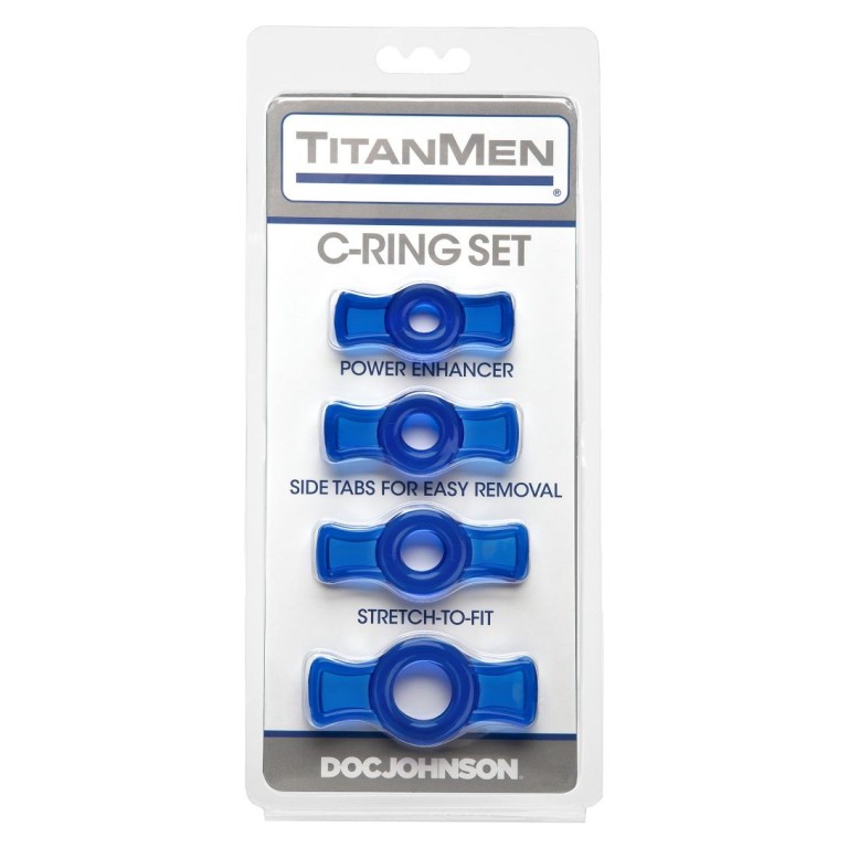 Doc Johnson TitanMen Cock Ring Set - Blue