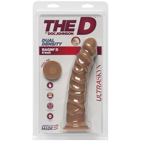 Doc Johnson 8" Ragin D Realistic Dildo - Caramel