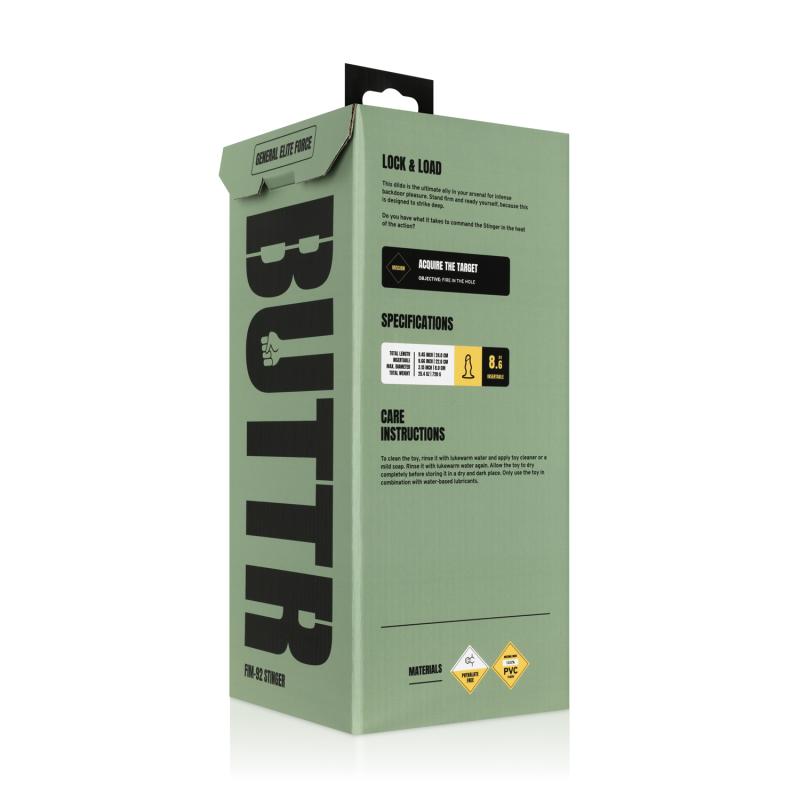 BUTTR FIM-92 Stinger Anal Dildo - Black