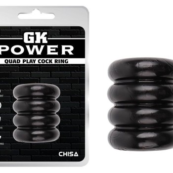 Chisa Quad-play Cock Ring - Black