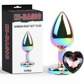 Chisa Heart Butt Plug - Rainbow