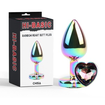 Chisa Heart Butt Plug - Rainbow