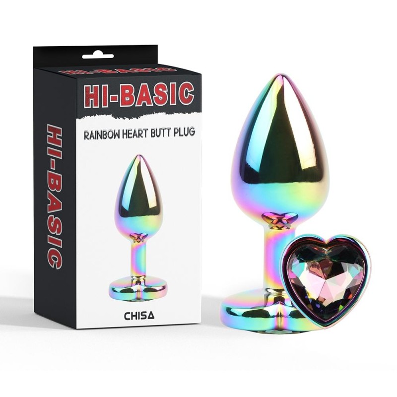 Chisa Heart Butt Plug - Rainbow