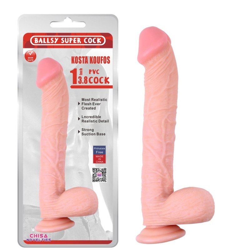 Chisa 13.8" Kosta Koufos Dildo - Flesh