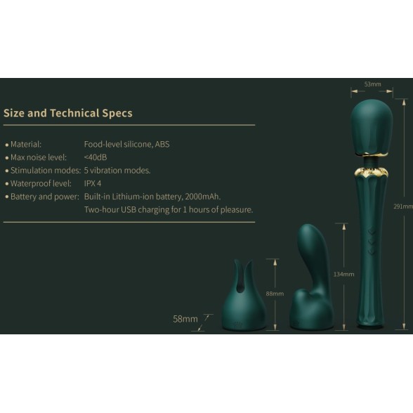 Zalo Kyro Wand Massager - Obsidian Black