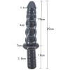 FAAK Spiral Anal Dildo w Handle - Black