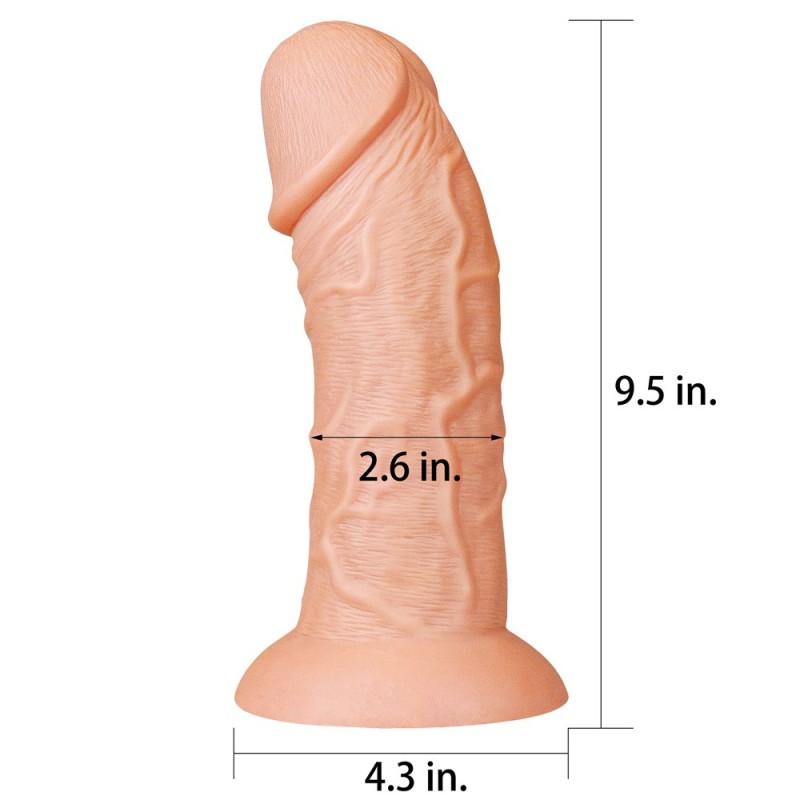 Lovetoy 9.5" Realistic Curved Dildo - Flesh