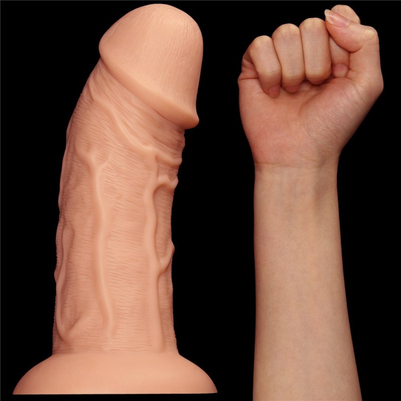 Lovetoy 9.5" Realistic Curved Dildo - Flesh