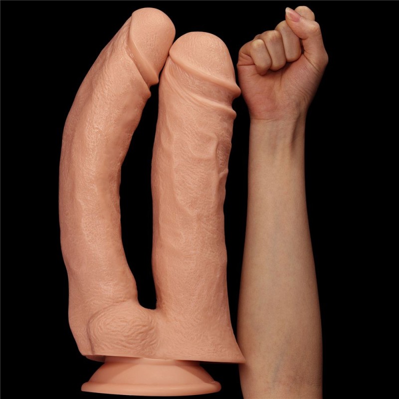 Lovetoy 12" Mega Double Dildo - Flesh