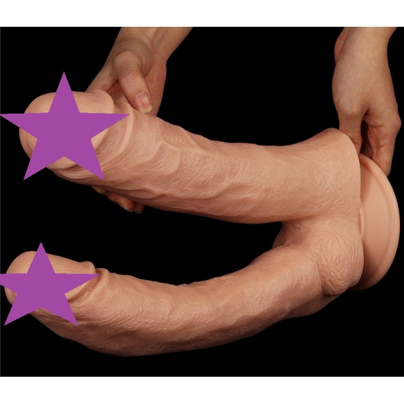 Lovetoy 12" Mega Double Dildo - Flesh