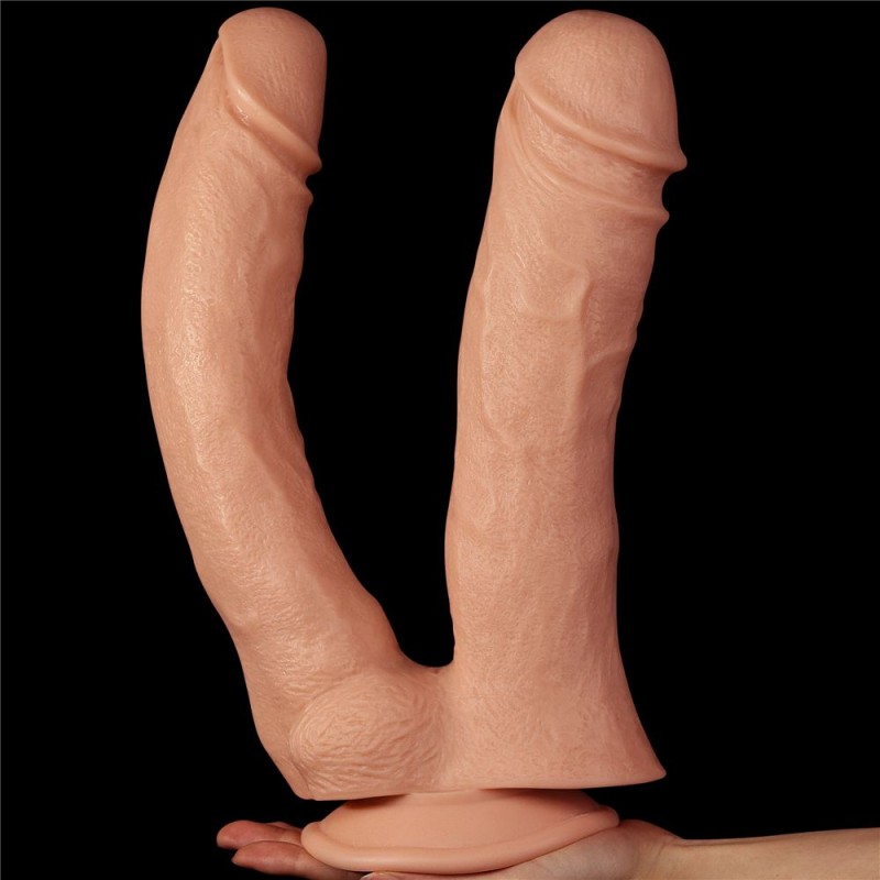 Lovetoy 12" Mega Double Dildo - Flesh