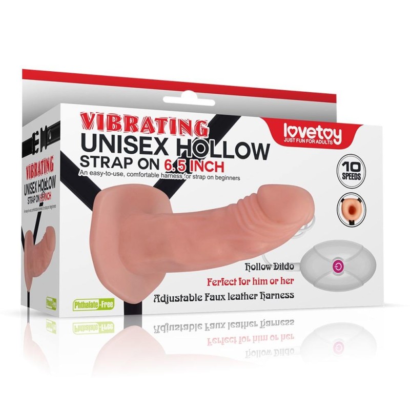 Lovetoy Vibro Hollow Strap-On - Skin
